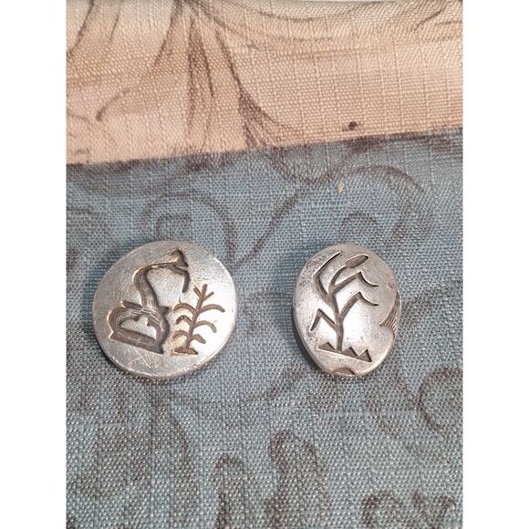 Vintage Hopi Crafts HC Sterling Silver Key Holder Clips Bennett C-31 Pair Native main image 7